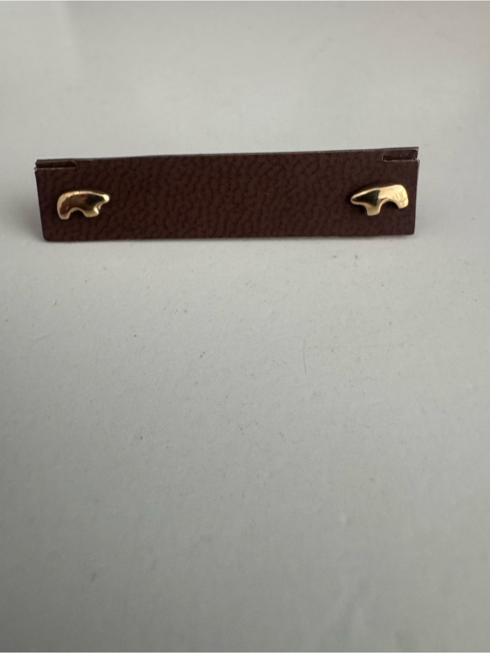 Yellow Gold Tiny Bear Stud Earrings - Picture 2 of 5